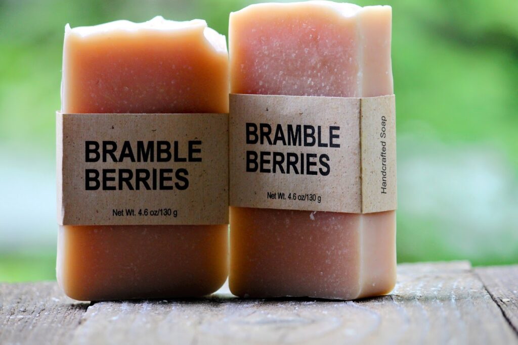 Two bars of berry-scented soap