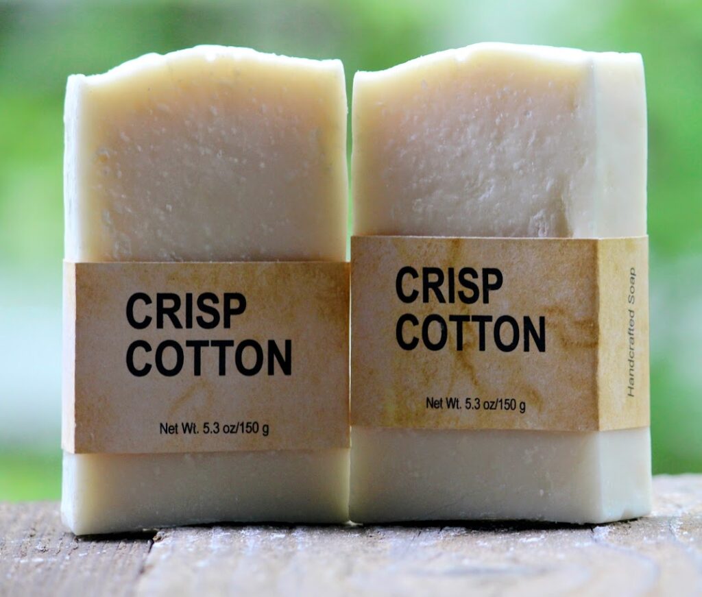 Two bars of 'crisp cotton'-scented soap