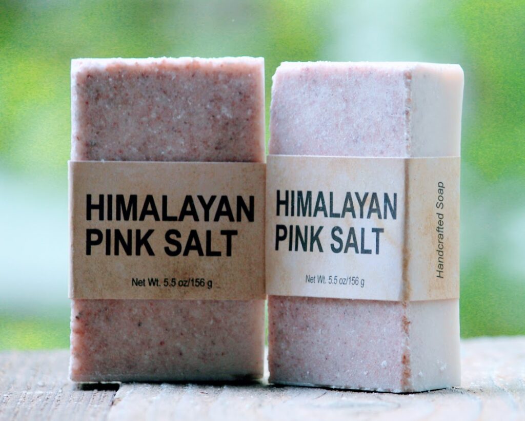 Two bars of Himalayan pink salt soap